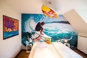 Unser gemütliches Surfer Themenzimmer im Hotel Beverland bei Münster und Osnabrück