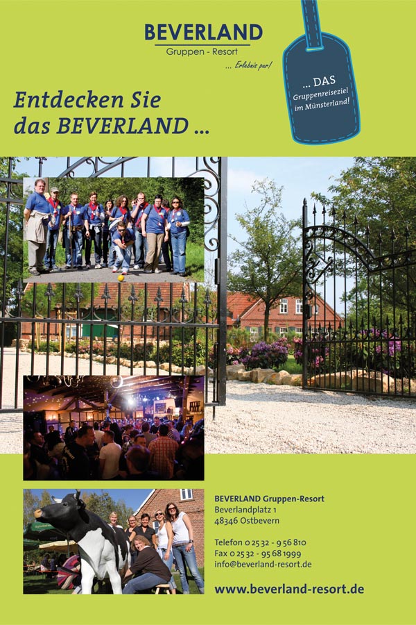 Titelseite von dem Reisekatalog vom Beverland Gruppen Resort